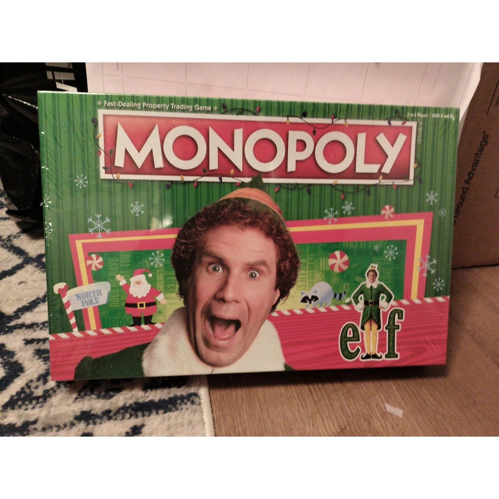 Monopoly Elf Edition Board Game Christmas Family 2-6 Players Hasbro sealed